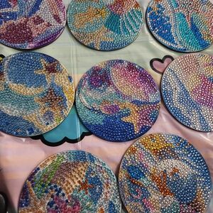 Colorful Beaded Coasters Set